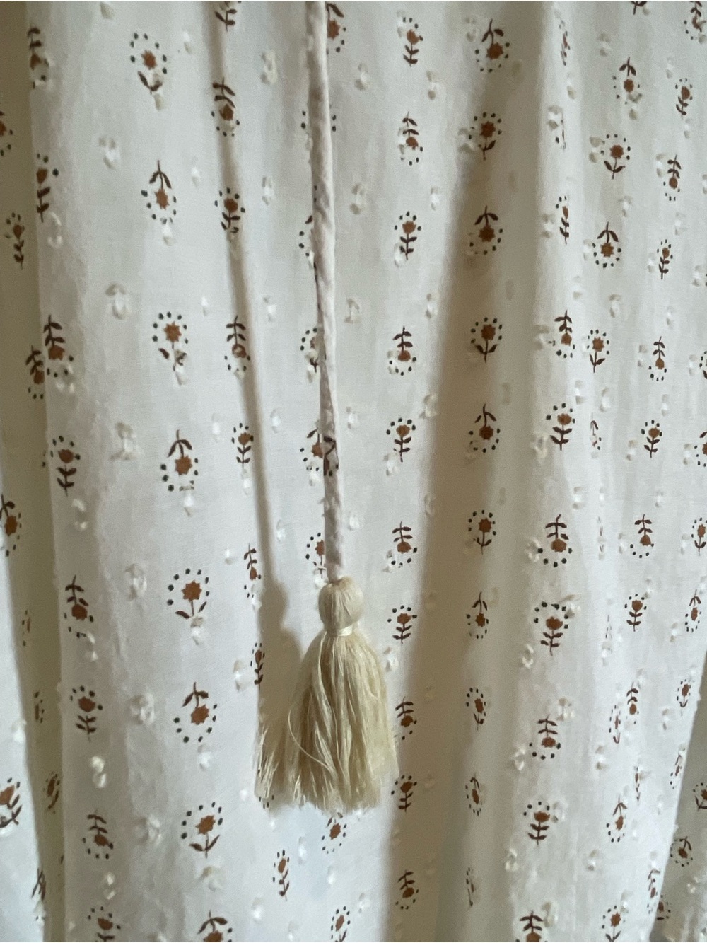 Cleobella Cream Peasant Blouse with Mauve Floral Motif - Picture 4 of 7